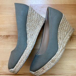 J.Crew Round-toe Canvas Espadrille Wedges